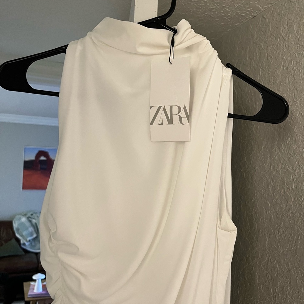 ZARA NWT White Sleeveless Dress - Picture 4 of 5